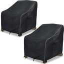 Patio Adirondack Chair Cover 2 Pack,Waterproof Heavy Duty Outdoor Chair Covers,Patio Adirondack Chair Cover for Outdoor Chair,(30W x 34 D x 36 H inches),Black