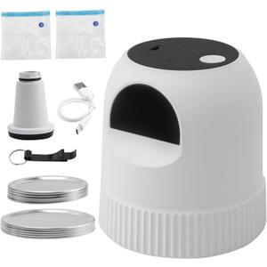 Zjyufy Electric Mason Jar Vacuum Sealer Kit Auto Stop Portable Vacuum Sealer for Wide Regular Mouth Mason Jar Rechargeable Vacuum Bag Canning Jar Lid Sealer