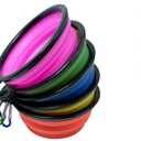 Dog Bowl Pet Collapsible Bowls, 5 Pack Collapsible Dog Water Bowls for Cats Dogs, Portable Pet Feeding Watering Dish for Walking,Traveling with 5 Carabiners