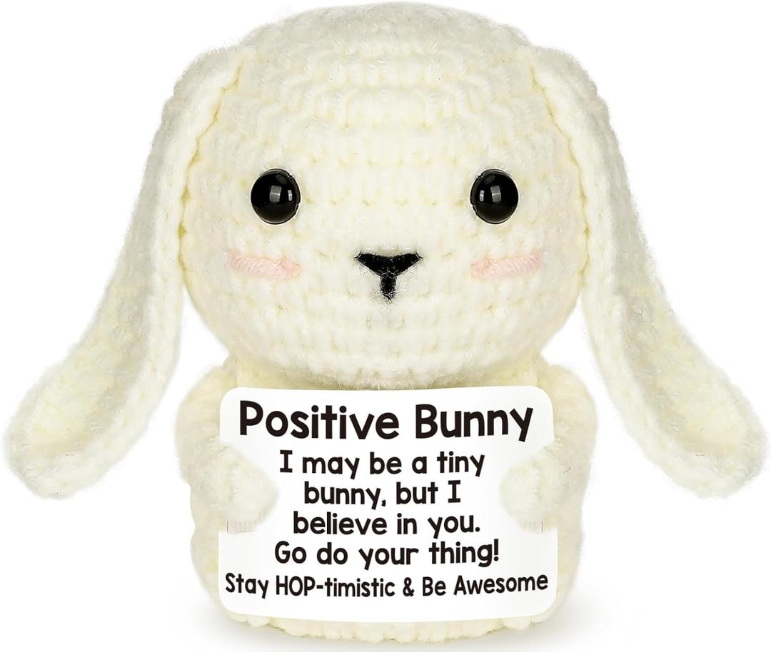 Eterfordista Mini Mothers Day Birthday Gifts for Mom from Daughter Son Inspirational Gifts for Women Men Handmade Positive Crochet Animals Bunny Friends Coworkers Family Motivational Cheer Up Gift