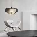 Mid-Century Modern Pendant Light: Hanging Lamp for Kitchen Island - Chandeliers for Dining Room (Grey)
