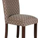 Homepop Home Decor |K1136-F662 | Classic Upholstered Parsons Dining Chair | Single Accent Dining Chair, Blue & Brown Damask