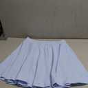 THHGPO Women's Casual Basic Skirts Flared Skater Mini Skorts A Line Elastic Waist Skirt with Built-in Shorts, Blue, L