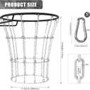 KingDolly Heavy Duty Chain Basketball Net - 12 Loops Anti-Rust Metal Hoop Accessory, Quick Snap Buckle Installation for Indoor/Outdoor Courts All-Weather Durability (Fits Standard 18" Rims) (A2: White)