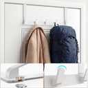 KitchLife Over The Door Hooks - Heavy Duty 5-Hook Organizer, 80lb Total Capacity for Robes, Coats & Towels, Fits 1 3/4" Doors, L18U, Gap-Free & Scratch-Free Design, White,2-Pack