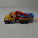 Dwi Dowellin Kids Toys for 3 4 5 6 7 Years Old Boys, 15" Large Tow Truck Toy,Friction Powered Transport Truck Crane Toy with Lights and Sounds,with Roadster,Toddlers Gifts