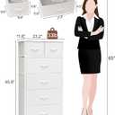 Crestlive Products Tall Dresser for Bedroom Vertical Skinny Dresser - Sturdy Steel Frame, Wood Top, Easy Pull Fabric Bins- Organizer Unit for Bedroom, Entryway, Closets - 6 Drawers (White), 11.8"D x 23.2"W x 45.8"H