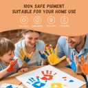 Family Handprint & Hand Casting Kit DIY Craft Keepsake with Wooden Frame, Non-Toxic Paints, Baby Footprint Kit Perfect Gifts for Grandparents, New Parents & Families (White, 4 Transparent Sheets)