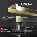 WEBANG 24 Inch Linear Shower Drain Rectangular Floor Drain with Accessories Square Hole Pattern Cover Grate Removable SUS304 Stainless Steel CUPC Certified Brushed Gold