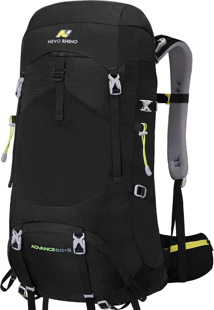 N NEVO RHINO Internal Frame Hiking Backpack 50/60/65/70/80L, Mountain Climbing Camping Backpack Daypack Waterproof Rain Cover | Mountain Climbing, Camping Backpack, Daypack, Waterproof, Rain Cover