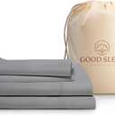 Good Sleep 100% Cotton King Size Sheets Set - 4 Pc, Deep Pocket, Fits Upto 16 Inch, Soft & Breathable Sateen Weave Luxury King Size - Light Grey
