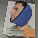 LotFancy Face Ice Pack Wrap for TMJ, Wisdom Teeth, with 4 Reusable Hot Cold Therapy Gel Packs, Pain Relief for Head, Oral and Facial Surgery, Dental Implants, Blue 