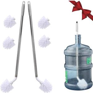 5 Gallon Bottle Brush - 5 Gallon Water Jug Brush Cleaner | 28" Long 3 & 5 Gallon Bottle Brush Cleaner, Stainless Steel Handle, Replaceable Brush Head (2 Pack)