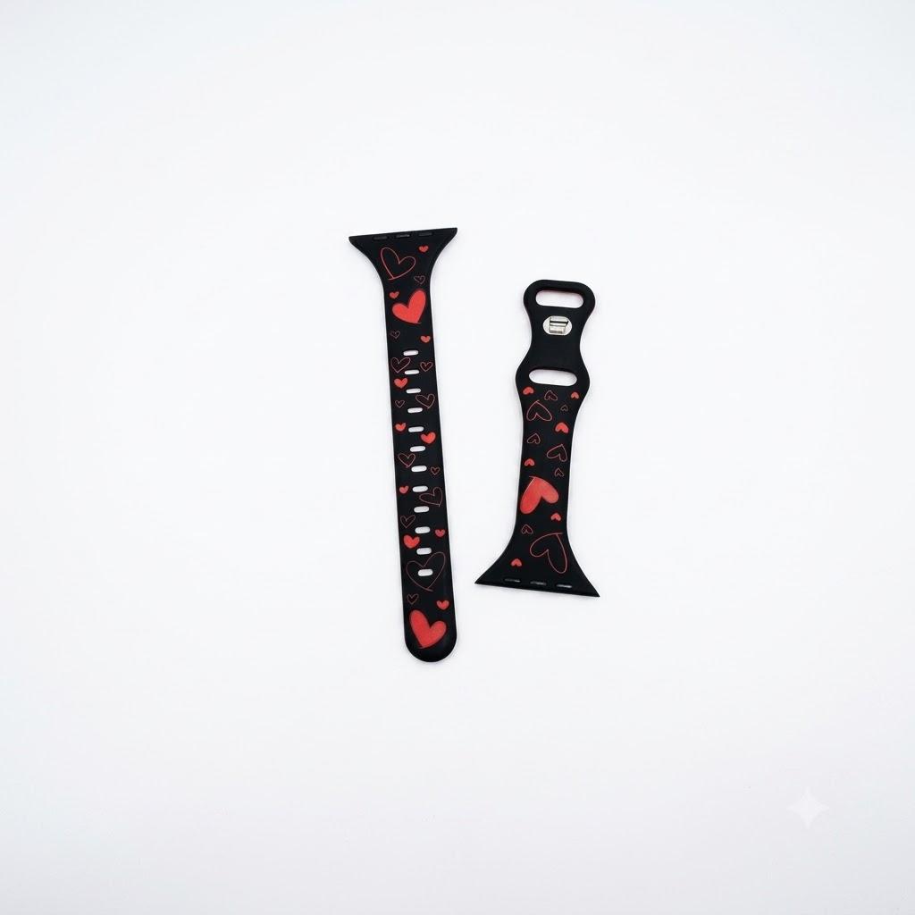 Compatible with Apple Watch Bands Silicone Band with Bow Pattern Design, Decorative Replacement Strap for iWatch Series (42/44/45/46/49mm)