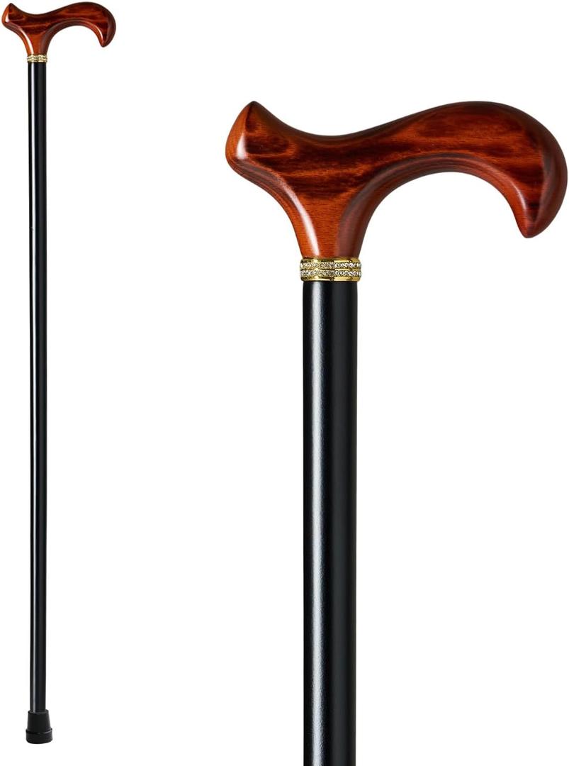 GUYUE Handcrafted Wooden Cane for Men & Women,Gentleman's Walking Sticks, Ergonomic Senior Canes, Natural Solid Wood Luxury Cane, Perfect for Gift-Giving