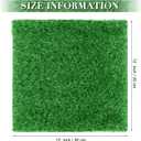 TURSTIN 12 Pieces Artificial Grass Mat Square 12 x 12 Inch Fake Turf Patch Indoor Outdoor Garden Lawn Patio Balcony Synthetic Turf Mat Realistic Grass Rug for Crafts Miniature Garden DIY, Dark Green