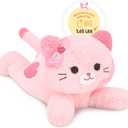 Onsoyours Original Heatable & Weighted Sakura Cat Stuffed Animals, 15" Microwavable Kitten Plushie for Warmth & Comfort - Cute Plush Toys for Kids and Adults