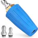 Turbo Nozzle Pressure Washer, 4000 PSI Max. 4.0 GPM Rotating Turbo Nozzle with 1/4'' 3/8'' Quick Connect Power Washer Turbo Nozzle for Garden Car Concrete Brick Vinyl Surface Outdoor Use (Blue)