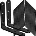 25Pcs Black Angle Brackets, 3x 3 Heavy Duty Corner Brace, Metal Corner Brackets for Wood , 3MM 90 Degree Joint Hardware, 3inch Mounting Bracket for Wooden Furniture Cabinet Chairs Bookshelf