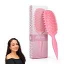 Curl Defining Brush, Vented Curly Hair Brush for Effortlessly Detangling Shaping and Styling, Candy Brush for Wet or Dry Hair Types for Women and Girl, Defining with Side Gear, Reduces Frizz (Pink)