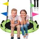 HeyZoo Tree Swing, Saucer Swing 40 Inch for Kids, 900lbs Weight Capacity, with Adjustable Hanging Straps, for Backyard and Outdoor Playground, Yellow-Green