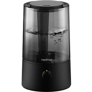 raydrop Humidifiers for Bedroom, Humidifiers for Home & Large Room, Cool Mist Humidfiers for Baby and Plant, Adjustable Mist Level, Auto Shut-Off, Black, 4.0L