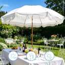 6.5ft Fringe Patio Umbrella Boho Outdoor Yard Umbrella
