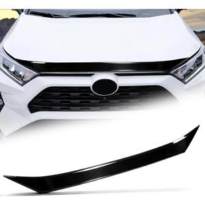 Hood Deflector Protector Compatible Toyota RAV4 2025 2019-2024 and RAV4 (Hybrid) SE/LE/XSE/XLE/Limited 2019-2024 with Hood Protector Cover Trim Exterior Accessories Bumper Guard Glossy Black