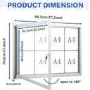 SWANCROWN Enclosed Bulletin Board Grey Felt Displays Boards Weather Resistant Wall Mounted Notice Case,37x28inches
