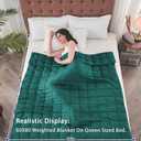 Yescool Weighted Blanket for Adults (17 lbs, 60" x 80", Dark Green) Cooling Heavy Blanket for Sleeping Perfect for 160-180 lbs, Queen Size Breathable Blanket with Premium Glass Bead, Machine Washable