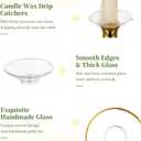 Glasseam Candle Drip Protectors for Candle Stick Candle Holder, Clear Glass Bobeches for Candlesticks Set of 12, Round Wax Catchers for Candles, Taper Candle Holders for Table Centerpiece Wedding