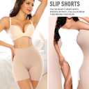 Seamless Slip Shorts for Women Under Dress Shaping Boyshorts Panties Tummy Control Shapewear (Beige, XXL)