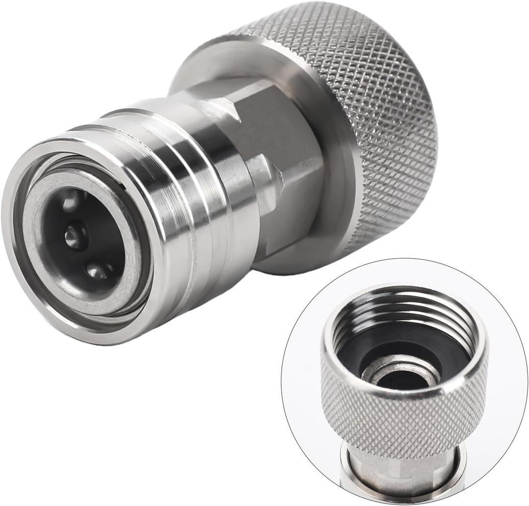 Garden Hose to Pressure Washer Adapter, 3/4" GHT to 1/4" Quick Connect, Hose to Power Washer Connector with Stainless Steel Construction for Car Wash, Nozzle and Sprayer Attachment, Stainless Steel