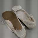 LAURMOSA Toddler Princes Shoes Girls White Dress Shoes Glitter Mary Jane Bowknot Church Shoes for Easter First Communion Flower Girls Wedding Party Toddler Little Big Kids(White, Size 3)