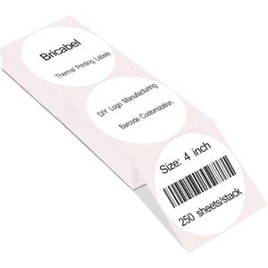 4 Inch White Circle Thermal Sticker Labels, Self-Adhesive Round Stacks Thermal Printing Labels for Business, 250 Sheets/Stack .Can be Used for DIY Logos, Price Tags.(250PCS)