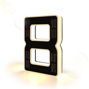 ISUNMEA 6.7 Inch Solar Lighted House Numbers for Outside, Light Up Waterproof LED Address Signs for Houses, Backlit Illuminated Exterior Modern House Numbers Light (8-Black, 6.75IN)