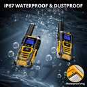 Radioddity HD-1 IP67 Waterproof Floating Heavy Duty Walkie Talkies, Long Range Two Way Radio with 2400mAh Battery, One-Key Group Call, Vibrate Alert, SOS, Dual PTT for Hunting Road Trip, 2 Packs