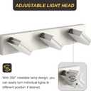 OKELI 3 Light Bathroom Vanity Light Brushed Nickel Modern 24W LED Dimmable Vanity Light Over Mirror 350 Adjustable Lamp Head Cold White 6000K ETL Listed 22Inch
