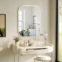 Silver Wall Mirror-Beveled Edge Frameless Mirror for Bathroom, Vanity, Bedroom, Rectangle Mirrors （32X24inch）
