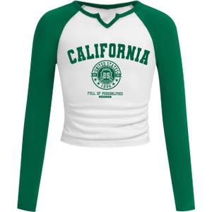 3 x SOLY HUX Girl's Long Sleeve T Shirts Cute Graphic Tees Casual Teen Tops Preppy Back to School Clothes