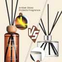 M&SENSE Reed Diffuser Set, Madagascar Vanilla Scented 6.3 fl oz Natural Essential Oil Diffusers with Sticks, Non-Toxic Organic Air Freshener, Long-Lasting Fragrance Oils for Living Room Bedroom