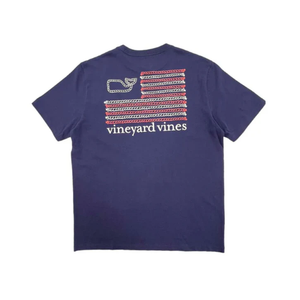 vineyard vines Men's Rope Flag Short-Sleeve Tee (L, Navy)