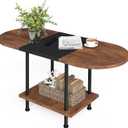 Coffee Tables, Modern Center Table with Storage Shelf, 2-Tier Table for Living Room, Modern Two-Tone Design (Mixed Brown)