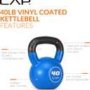 CAP Vinyl Coated Cast Iron Kettlebell, 40 LB Home Gym Weight