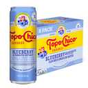 Topo Chico Sabores Blueberry with Hibiscus Extract Flavored Sparkling Water, 12 fl oz Portable Cans, 8 Pack (EXP 10/27/25)