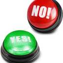 BEAN LIEVE Yes No Button - Answer Buzzers Set of 2 Buzzers for Game Show Yes Button and No Button with Sound Used for Classroom&Gag Gifts