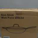 Wok Pan, 13-Inch Stainless Steel Woks & Stir-Fry Pans Nonstick, Wok Pan with Lid for Induction, Electric, Gas, Halogen, All Stoves, Professional PFOA Free Cookware, Dishwasher & Fast Heat