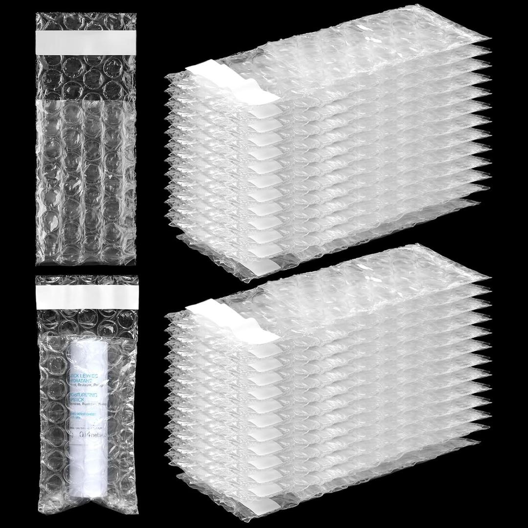 Frienda 300 Pcs Clear Self Sealing Bubble Cushion Bags Double Wall Bubble Pouch Bag Plastic Shockproof Protective Packing for Small Business Moving Shipping Packaging Storage(2" X 3.15") (2" X 3.15")