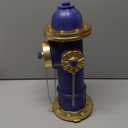 Dog Fire Hydrant Pee Post Puppy Pee Training Post Garden Statue, Blue & Gold Fire Hydrant Outdoor Figurines Decor for Yard Garden Lawn Patio (Small)