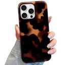 Lovmooful Compatible for iPhone 14 Pro Case Cute Aesthetics Cheetah Leopard Print Amber with Bright Design for Girls Women Soft TPU+PC Film Shockproof Protective Girly for iPhone-Black&Brown